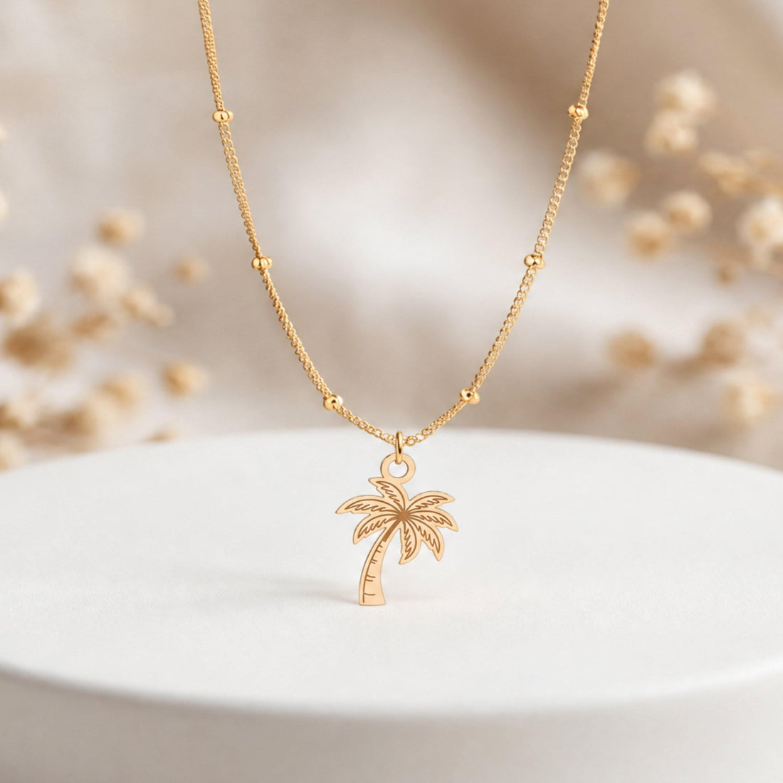 Palm Tree Charm Necklace