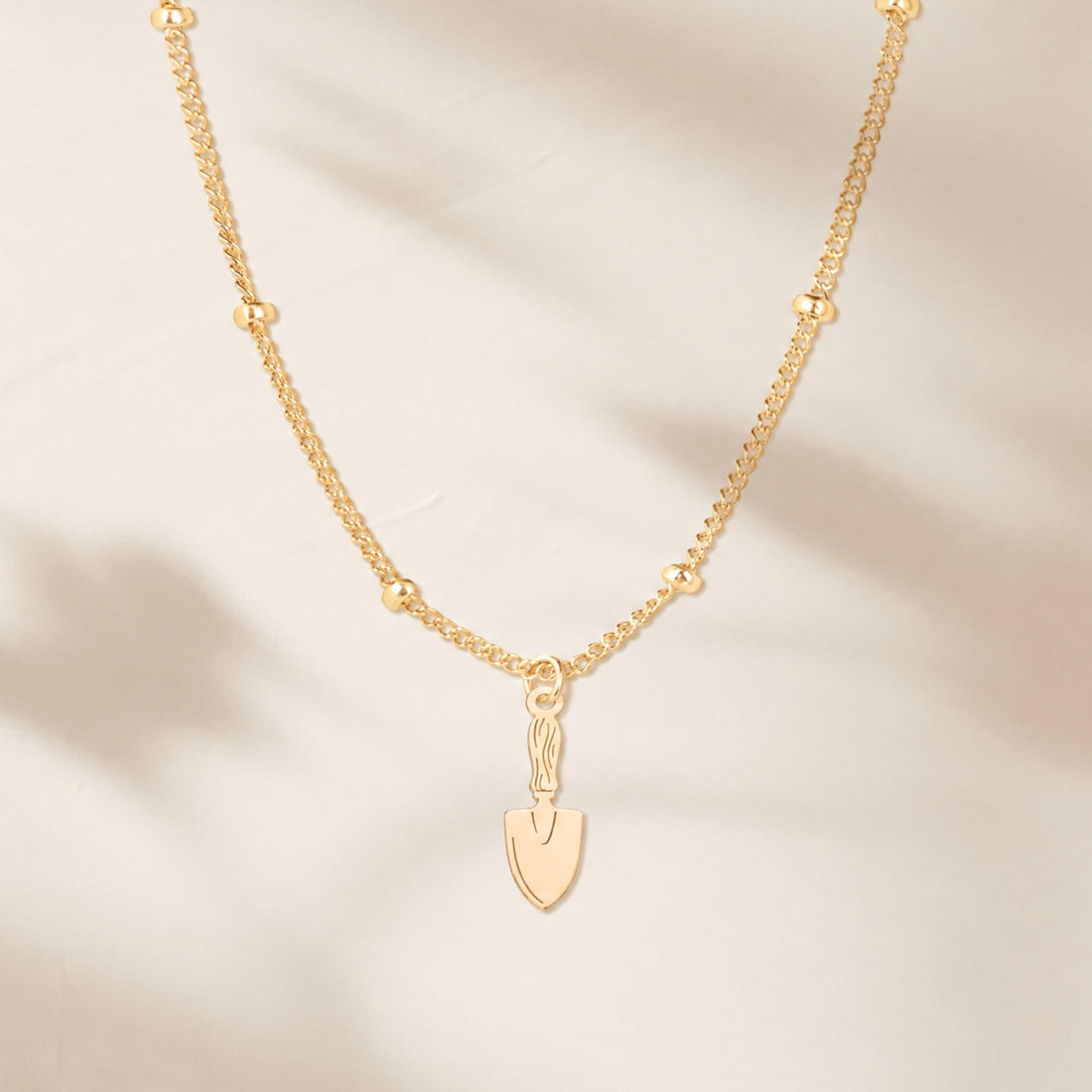 Garden Trowel Charm Beady Necklace
