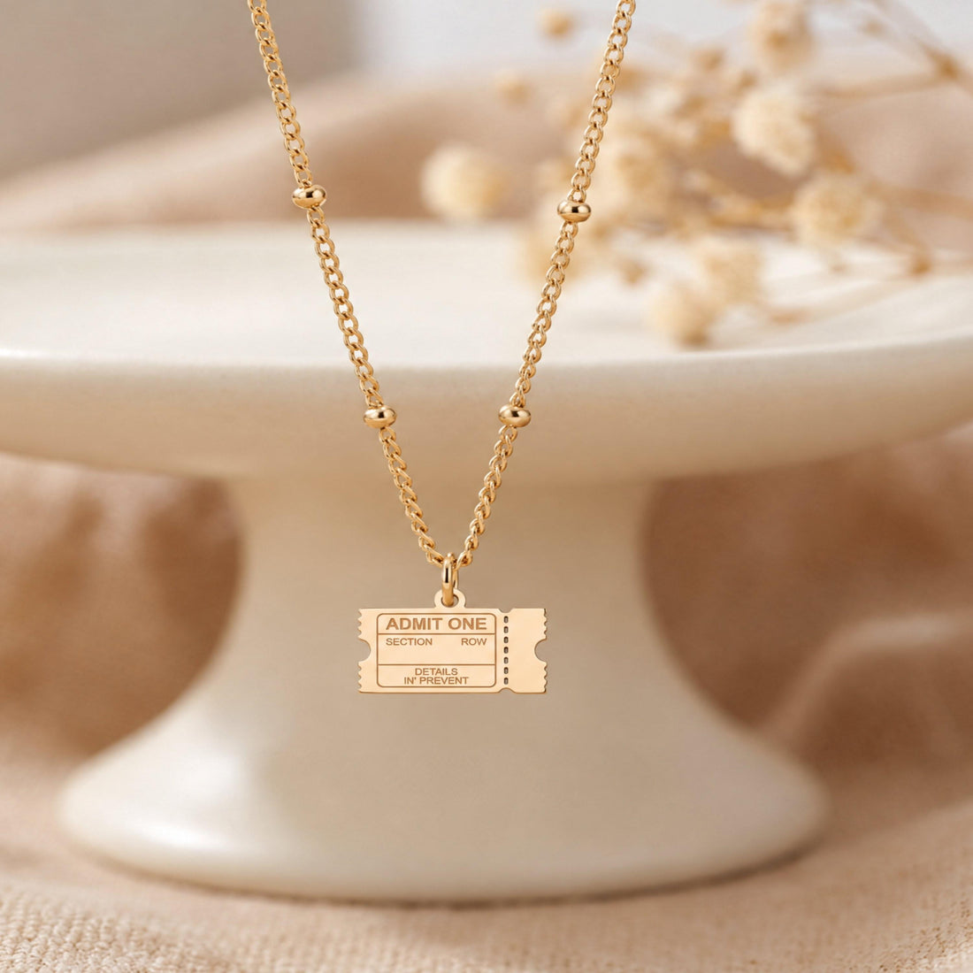 Movie Ticket Beady Necklace