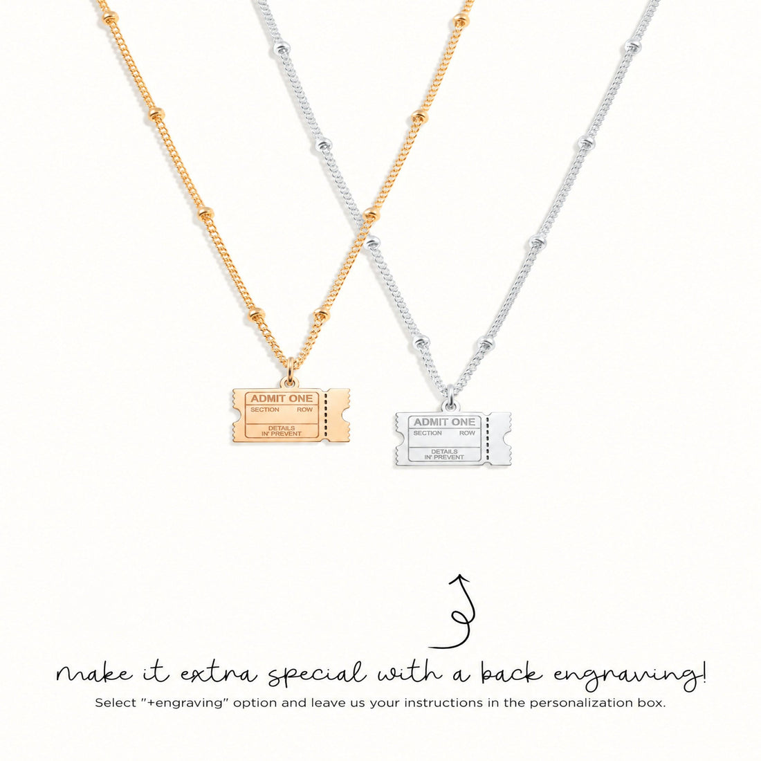 Movie Ticket Beady Necklace