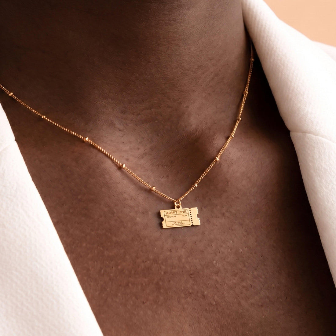 Movie Ticket Beady Necklace