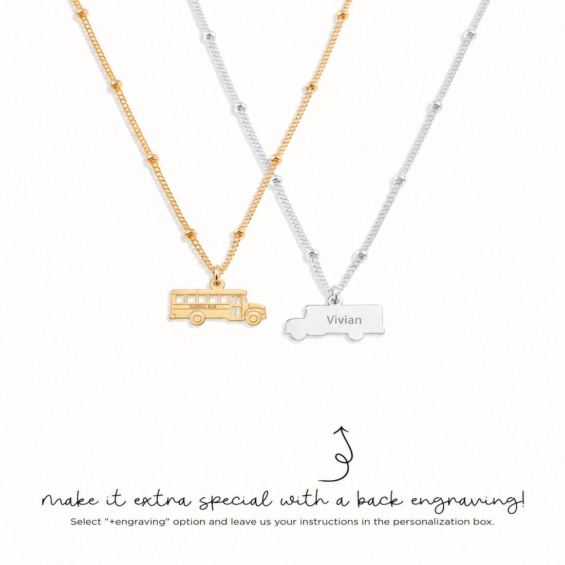 School Bus Charm Necklace