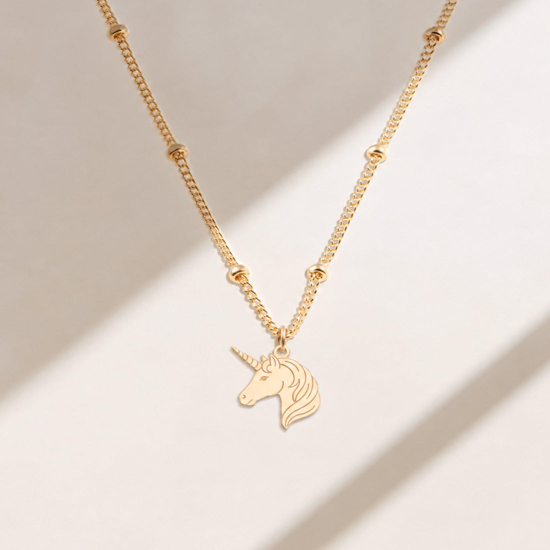 Unicorn Head Charm Necklace