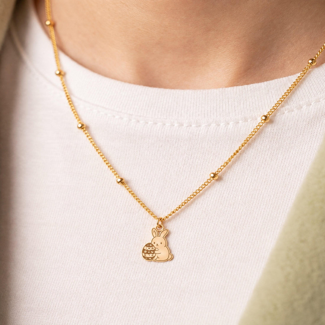 Bunny Rabbit Beady Necklace