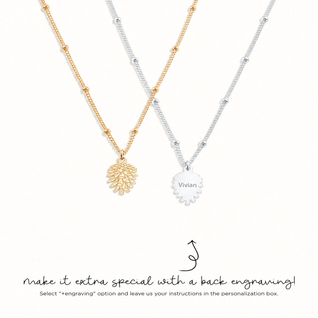 Pine Cone Charm Necklace