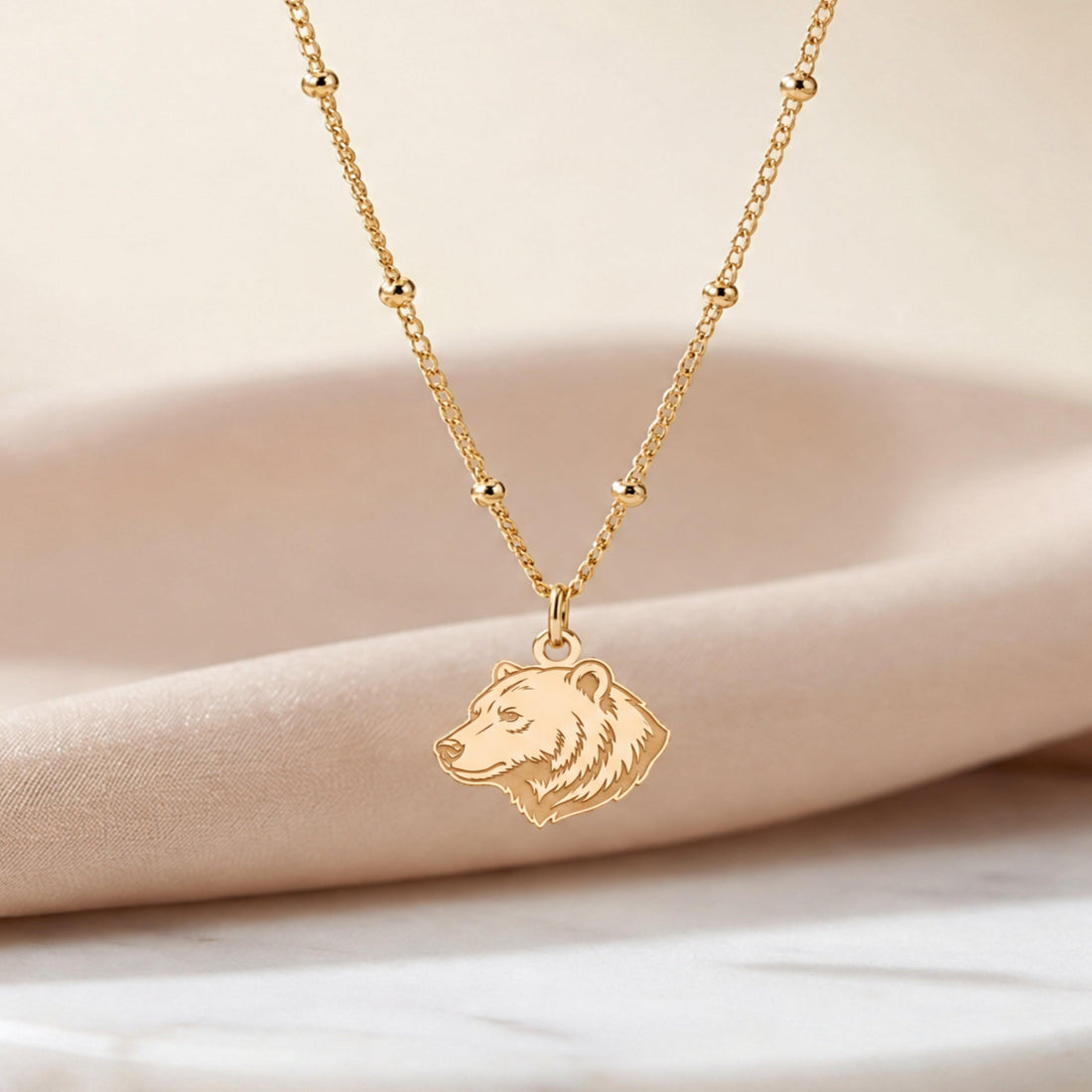 Bear Head Beady Necklace