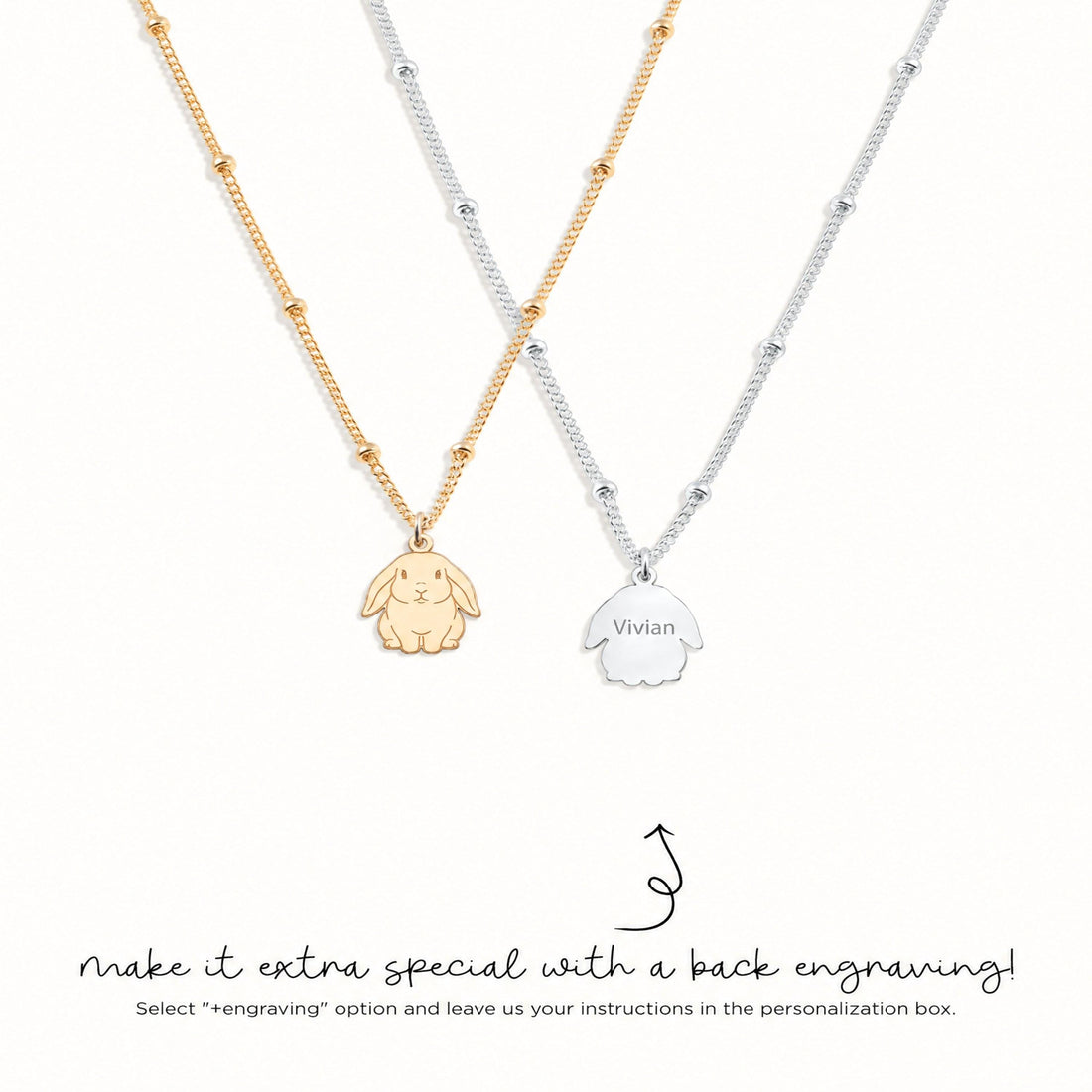 Lop Bunny Charm Necklace