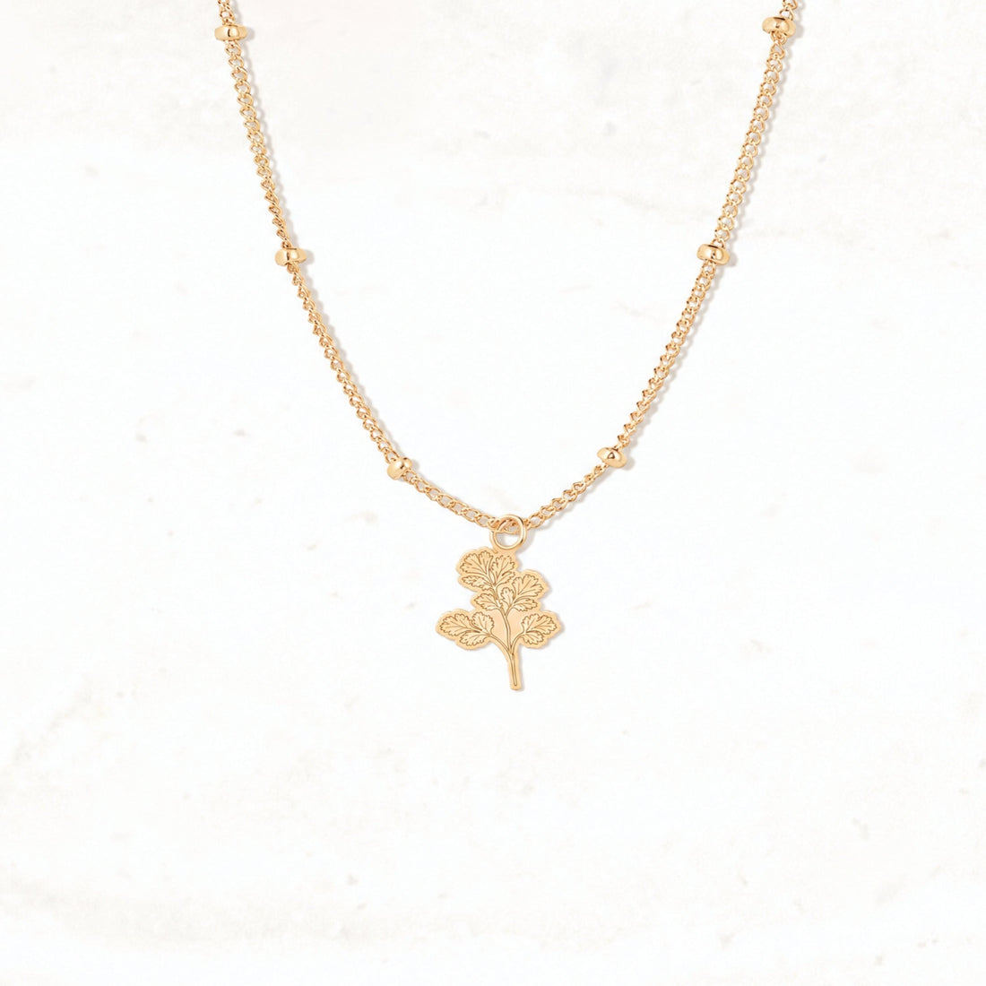 Parsley Leaf Charm Necklace