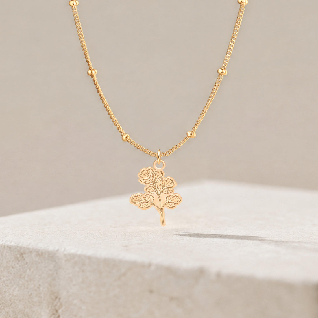 Parsley Leaf Charm Necklace