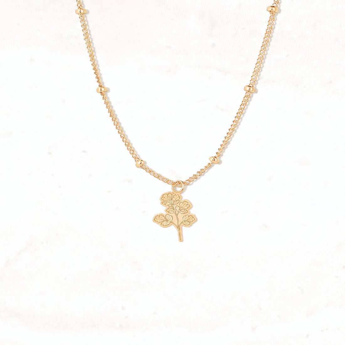 Parsley Leaf Charm Necklace