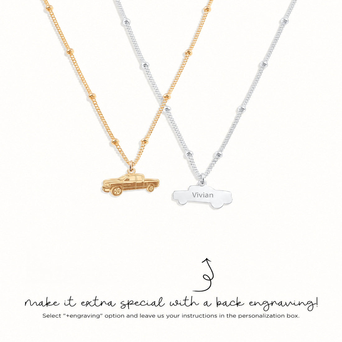Pickup Truck Charm Necklace