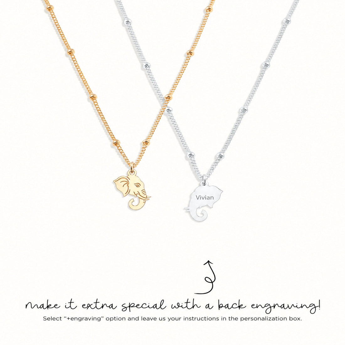 Elephant Charm Beady Necklace