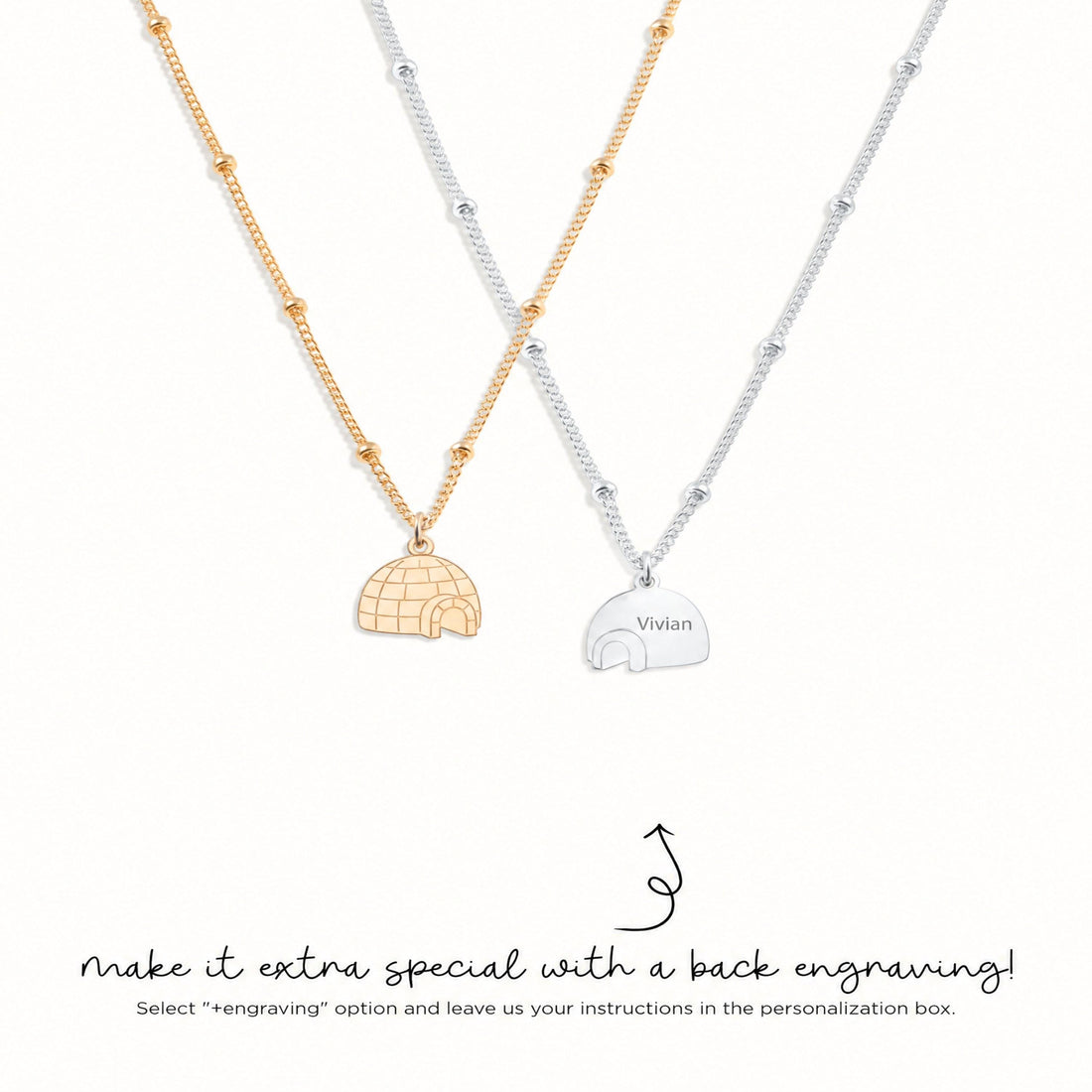 Igloo Charm Beady Necklace