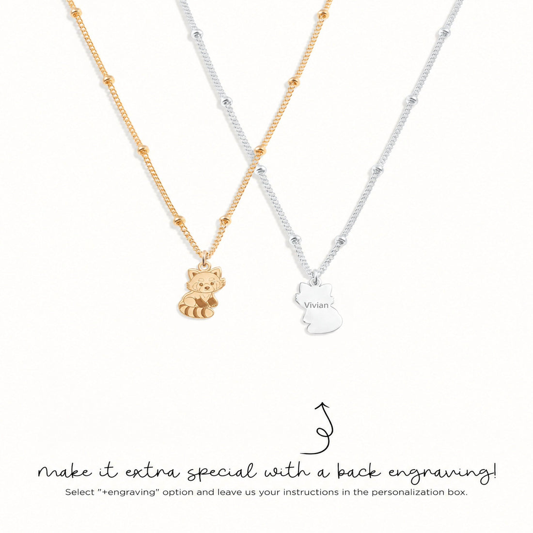 Raccoon Cub Charm Necklace