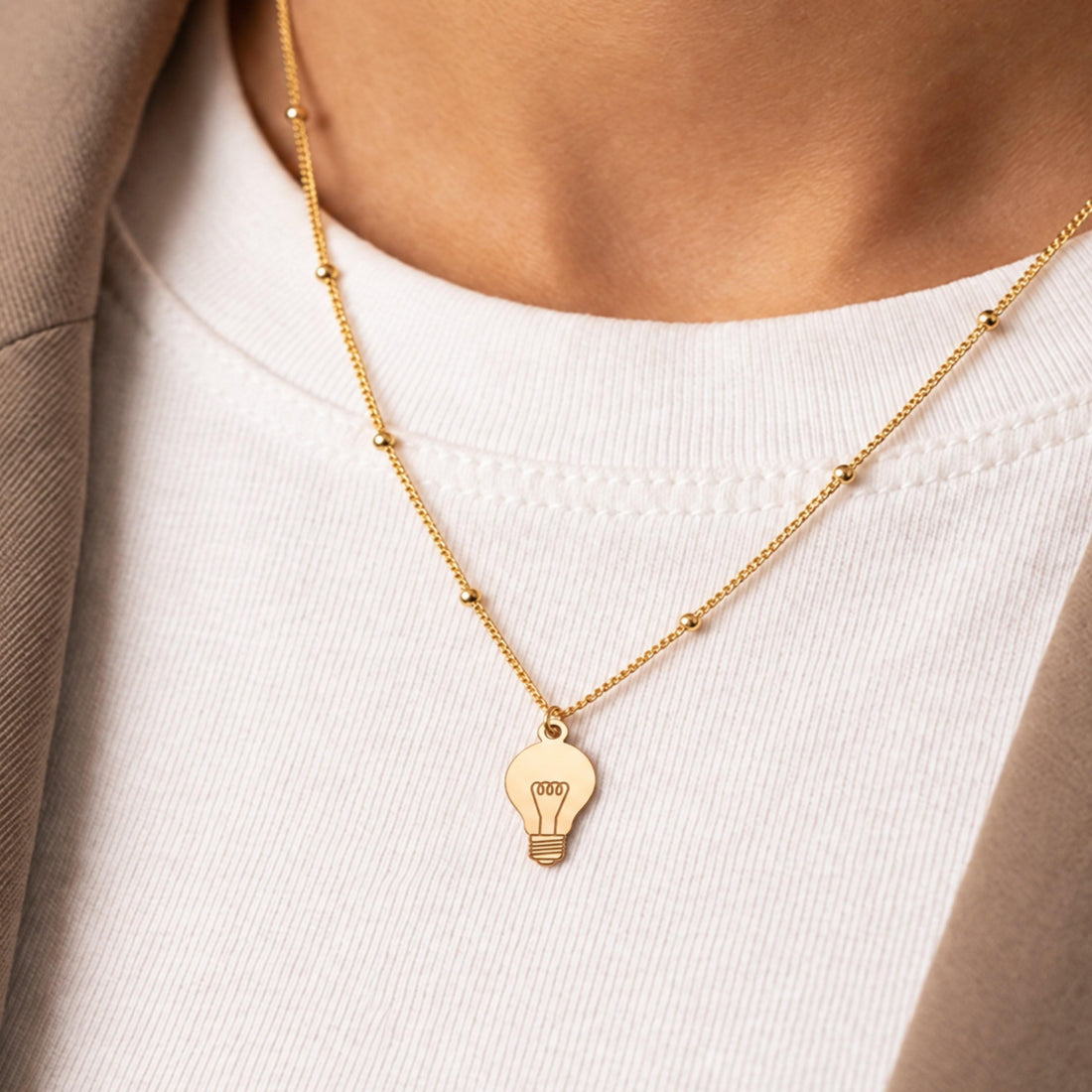 Light Bulb Charm Necklace