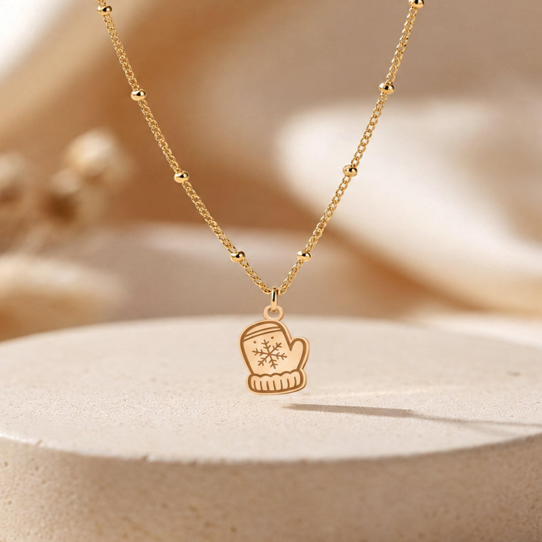 Mitten Snowflake Charm Necklace