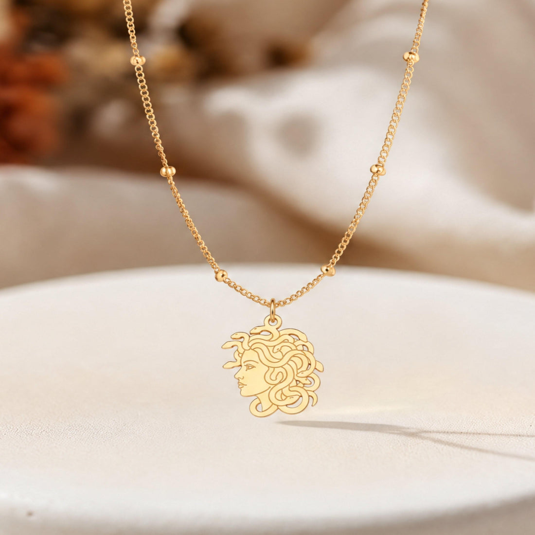 Medusa Head Charm Necklace