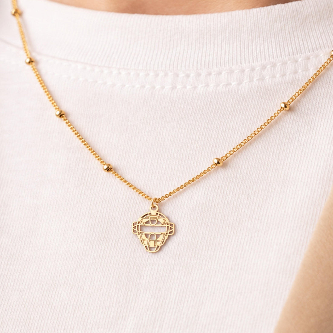 Hockey Mask Charm Necklace