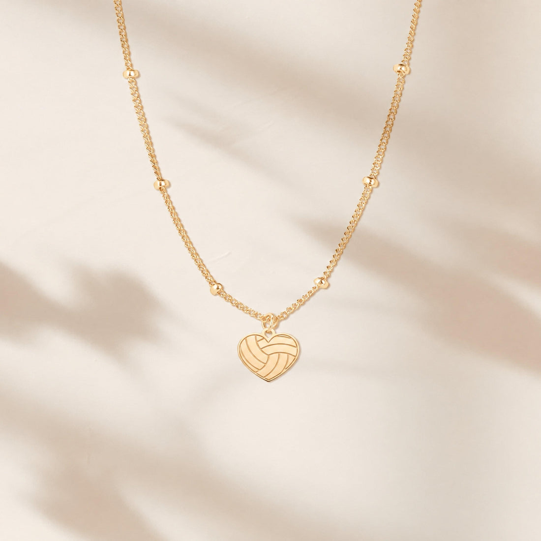 Volleyball Heart Beady Necklace