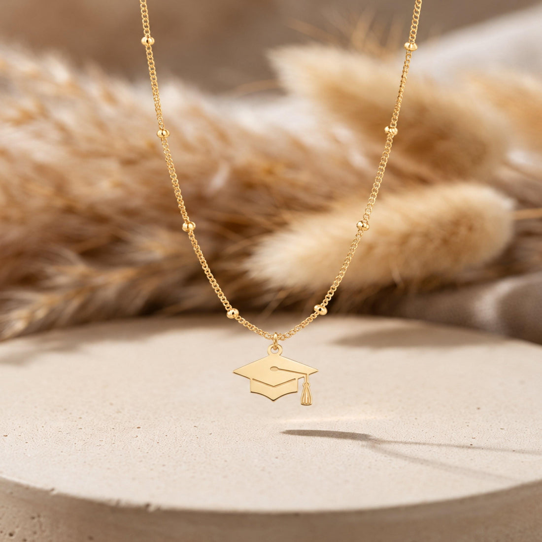 Graduation Cap Beady Necklace