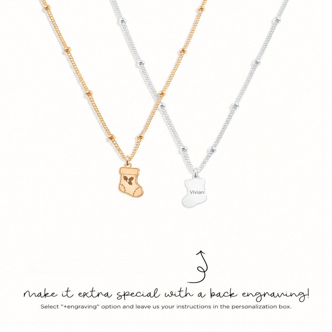 Christmas Stocking Charm Necklace