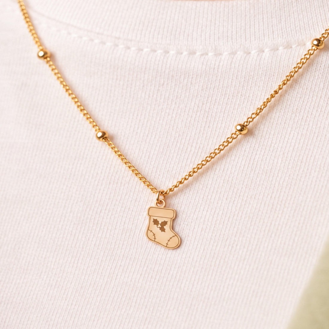 Christmas Stocking Charm Necklace