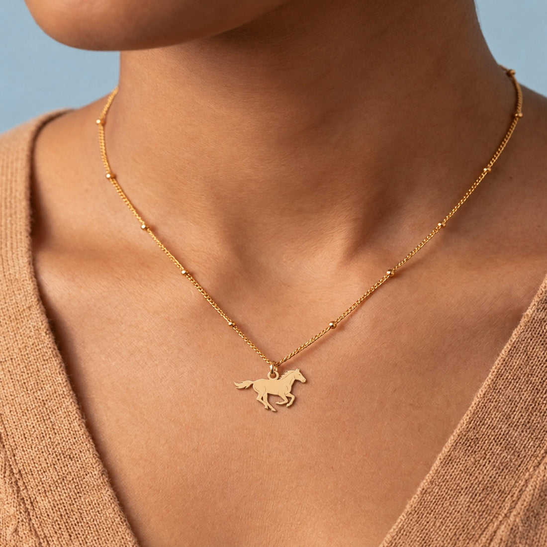 Galloping Horse Charm Necklace