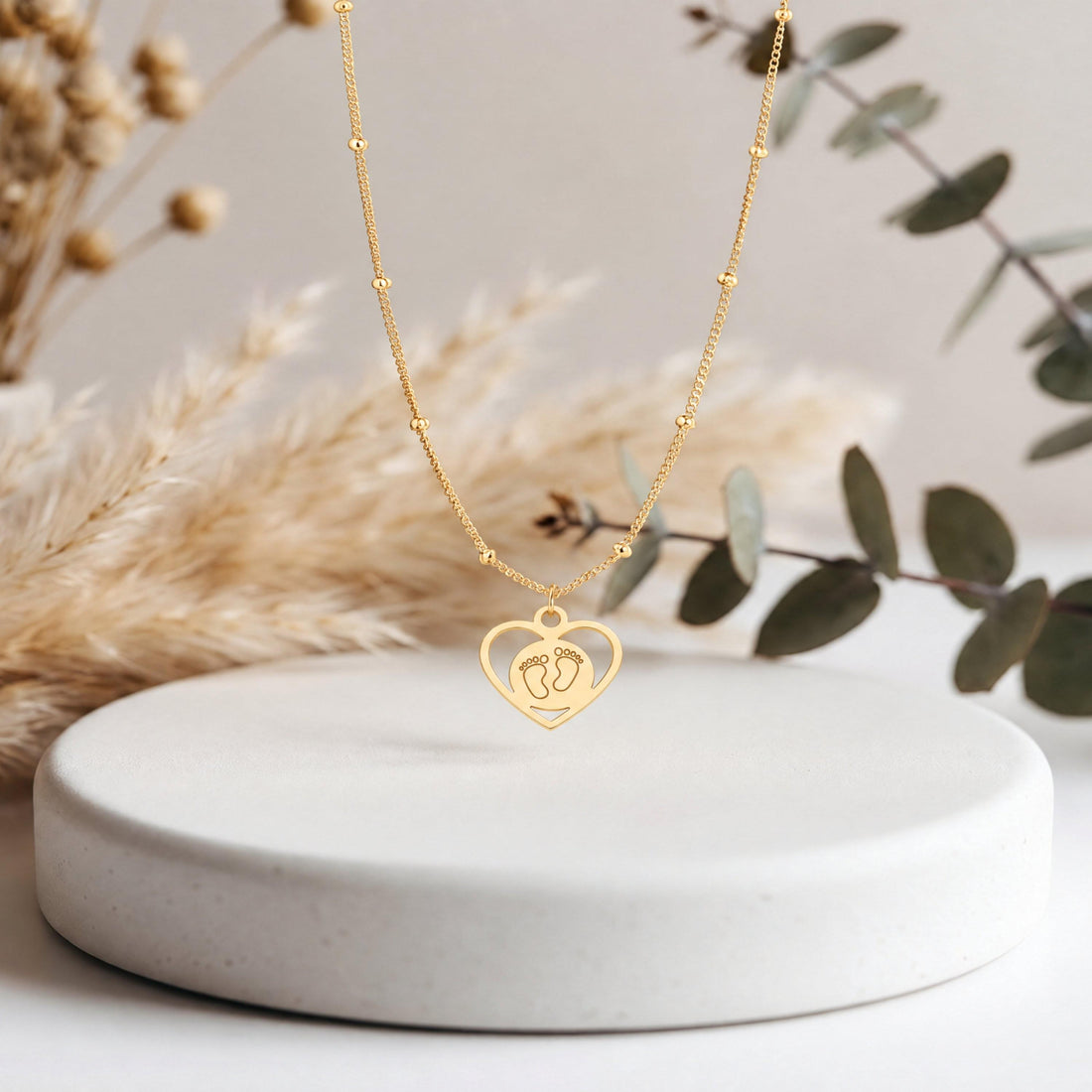 Baby Footprints Charm Necklace