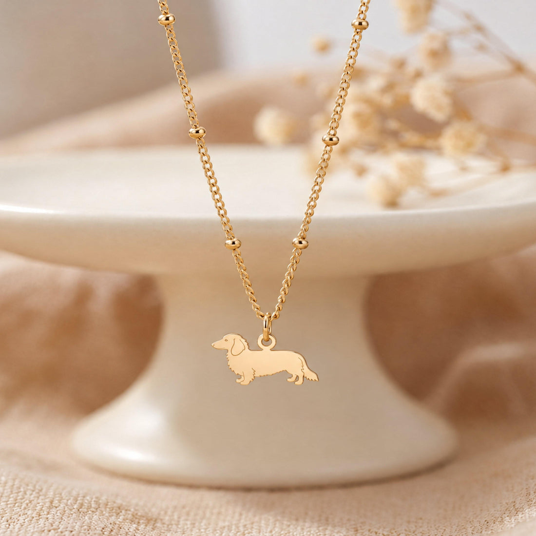 Dachshund Charm Beady Necklace