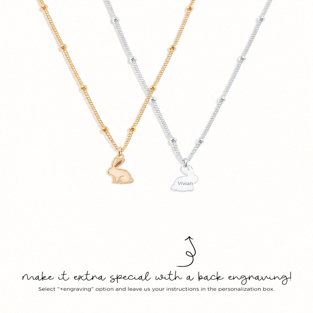 Sitting Bunny Rabbit Charm Necklace
