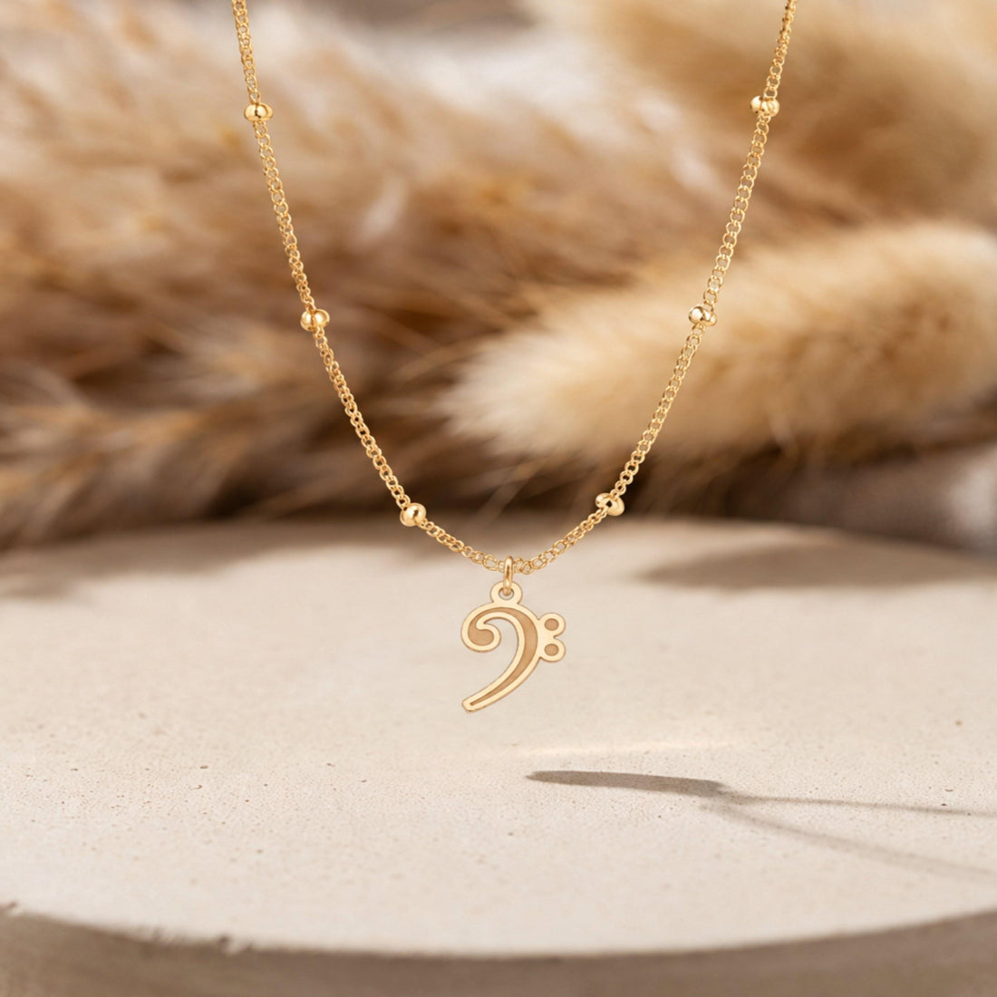 Bass Clef Charm Necklace