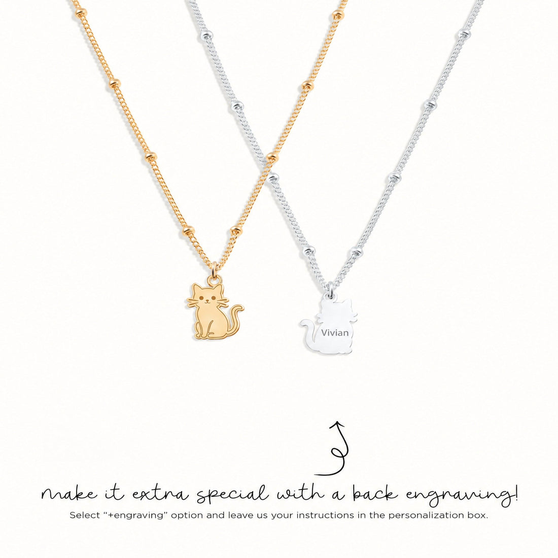 Sitting Cat Charm Necklace