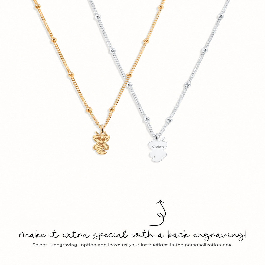 Martini Glass Bow Charm Necklace