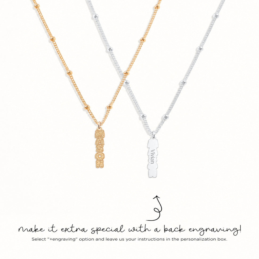 Mason Nameplate Charm Necklace