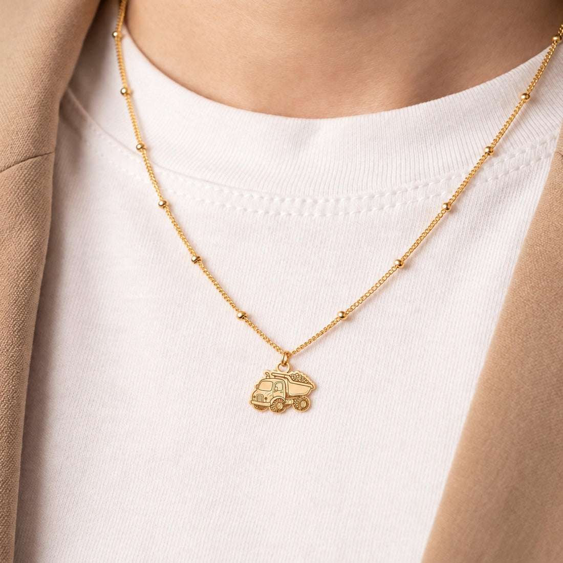 Dump Truck Beady Necklace