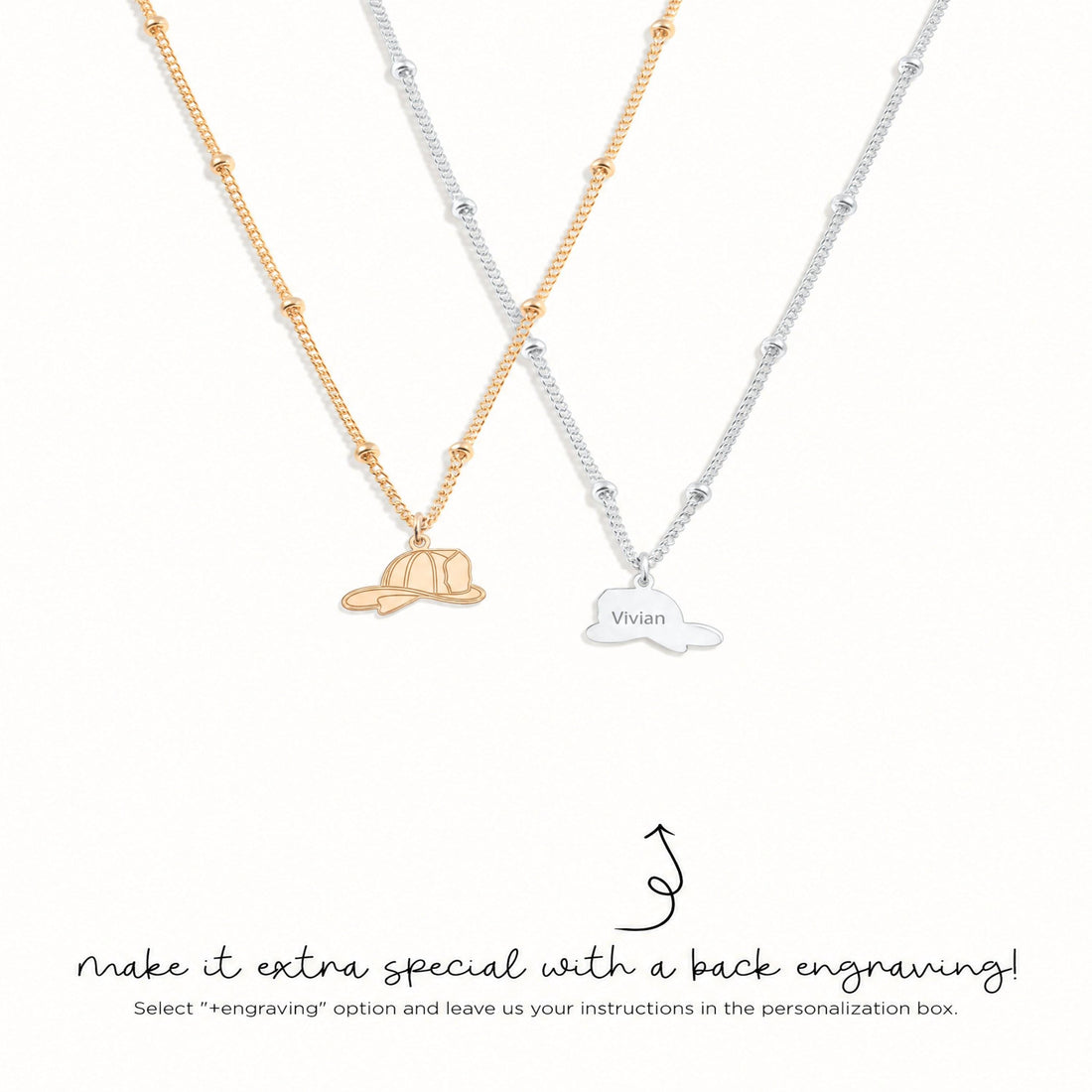 Baseball Cap Charm Necklace