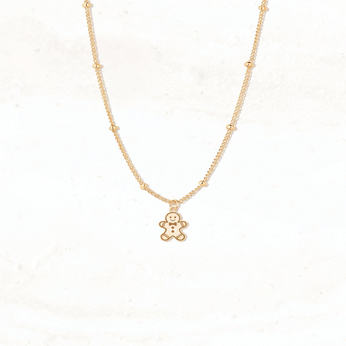 Gingerbread Man Charm Necklace