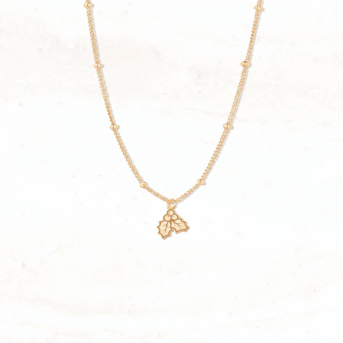 Holly Leaves Beady Necklace