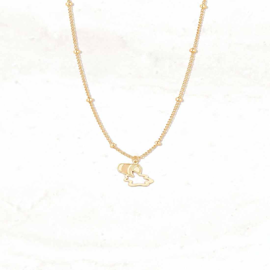 Spilled Cup Charm Necklace