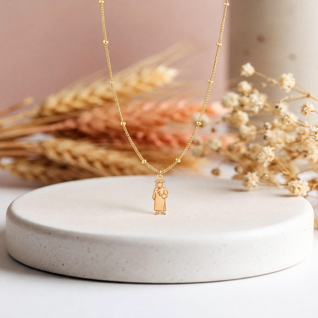 Graduation Charm Beady Necklace