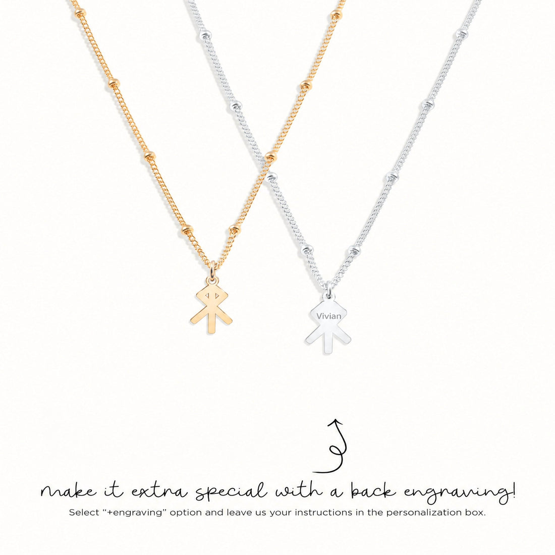 Stick Figure Charm Necklace