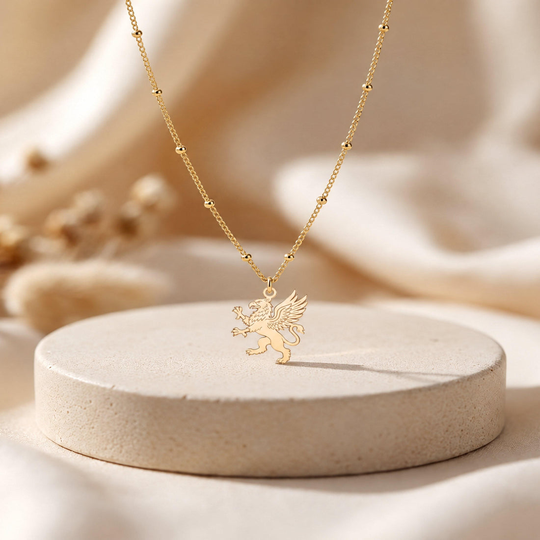 Griffin Charm Beady Necklace