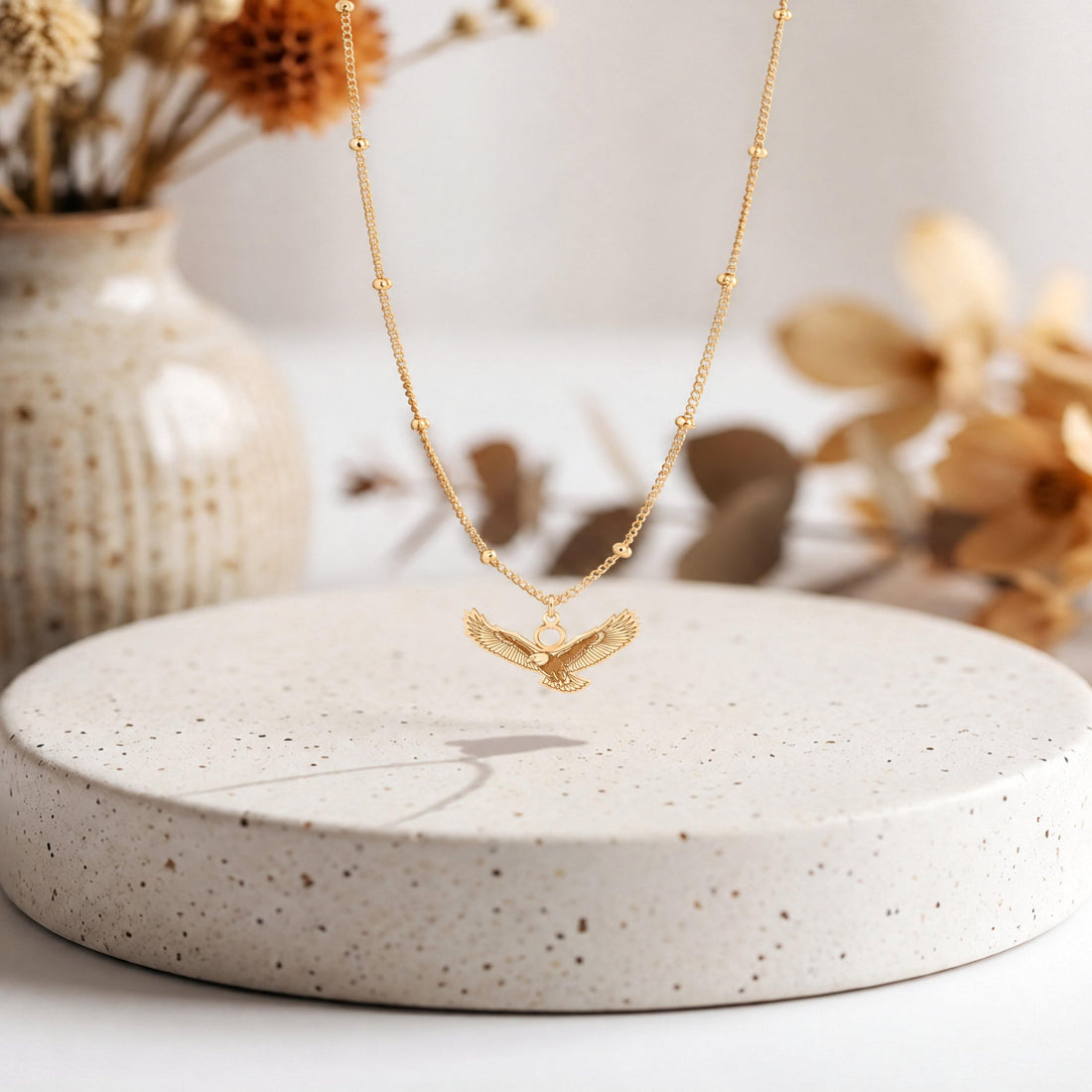 Flying Eagle Beady Necklace