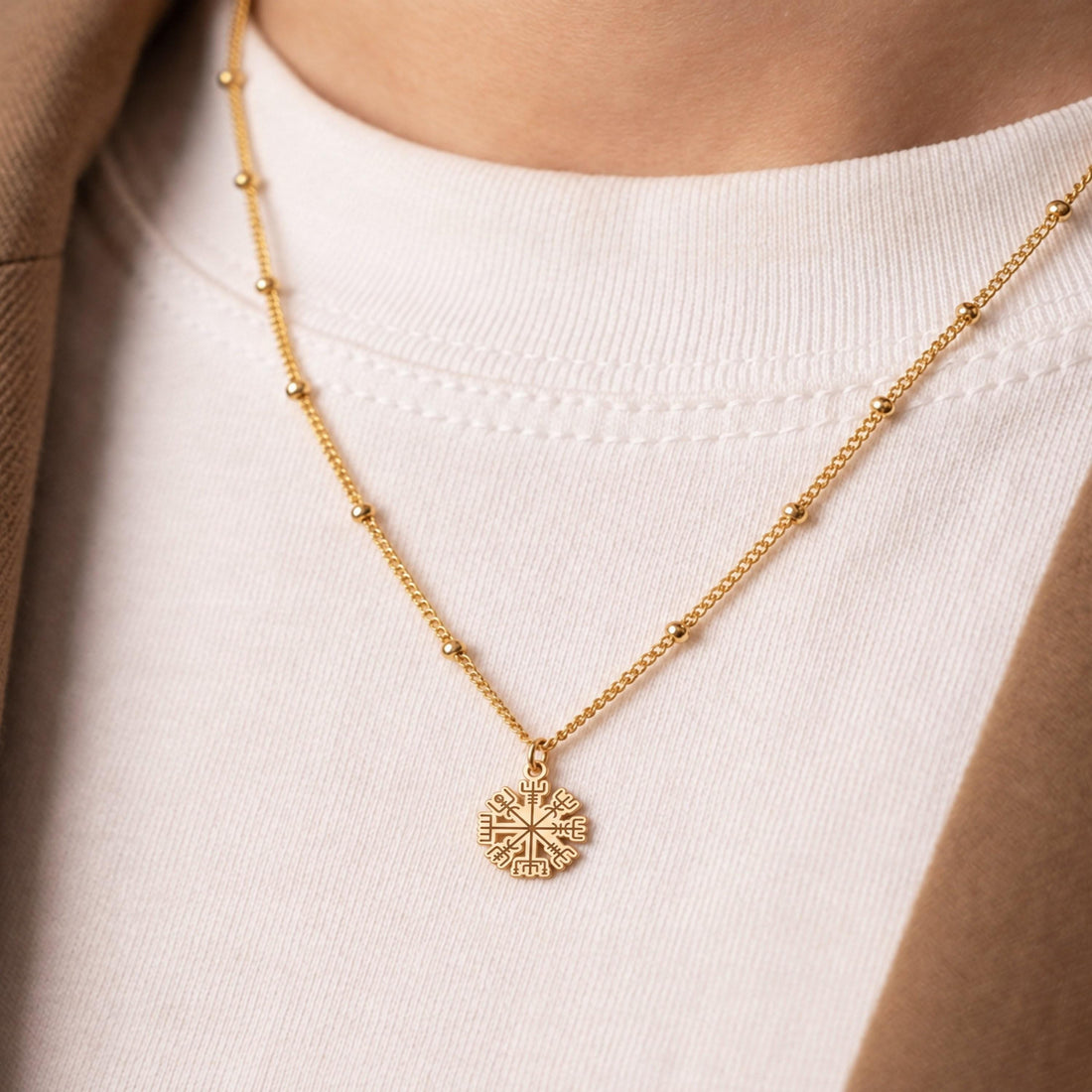 Snowflake Charm Beady Necklace