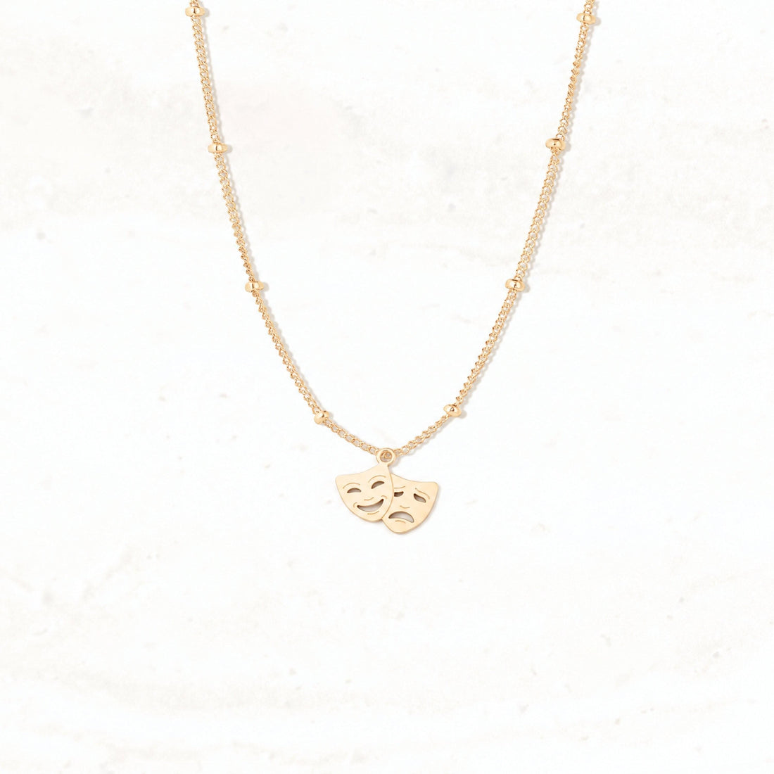 Theater Masks Beady Necklace