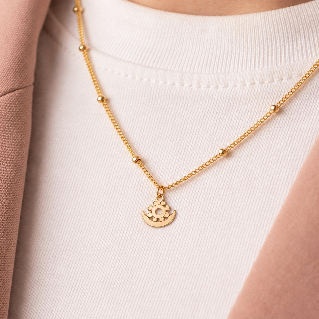 Sun Moon Charm Necklace