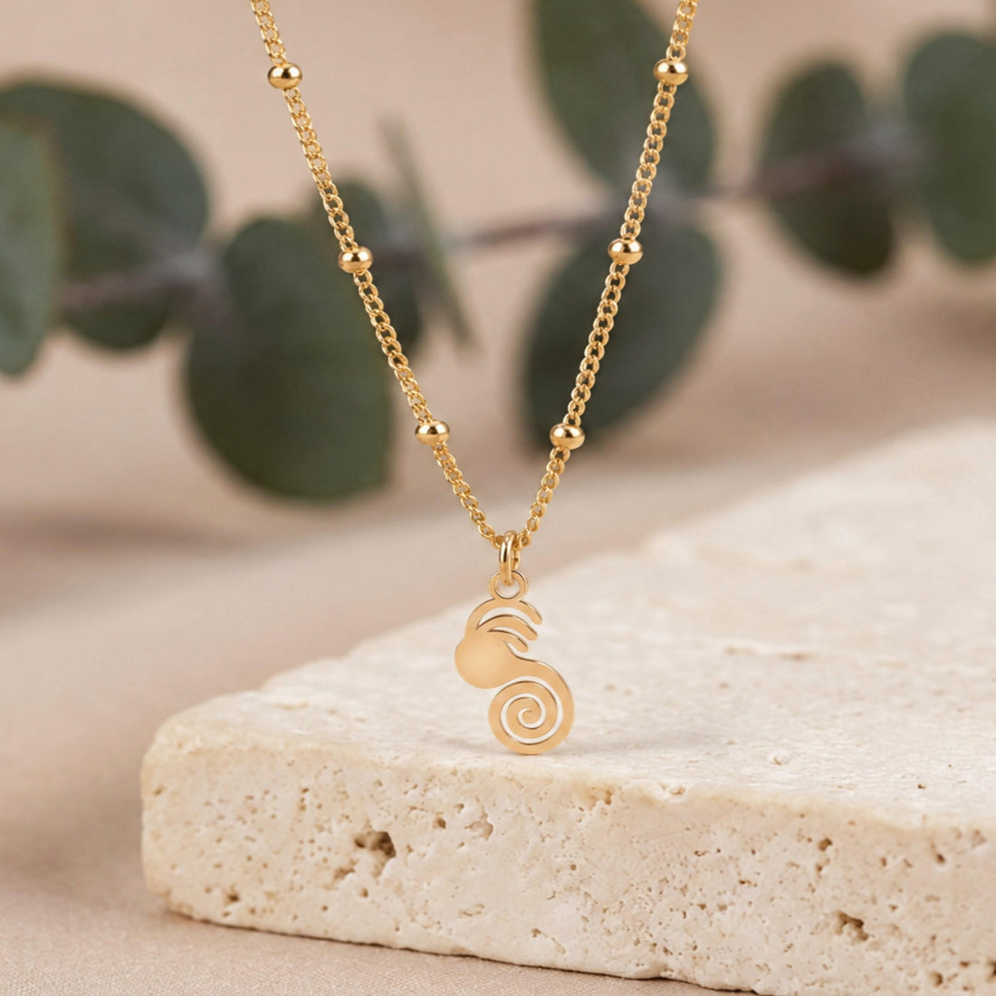 Triple Spiral Charm Necklace