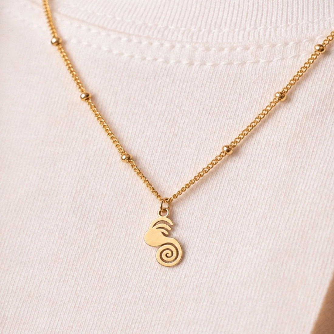 Triple Spiral Charm Necklace