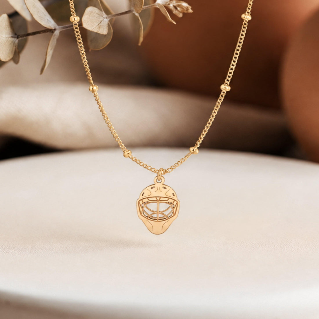 Goalie Mask Charm Necklace