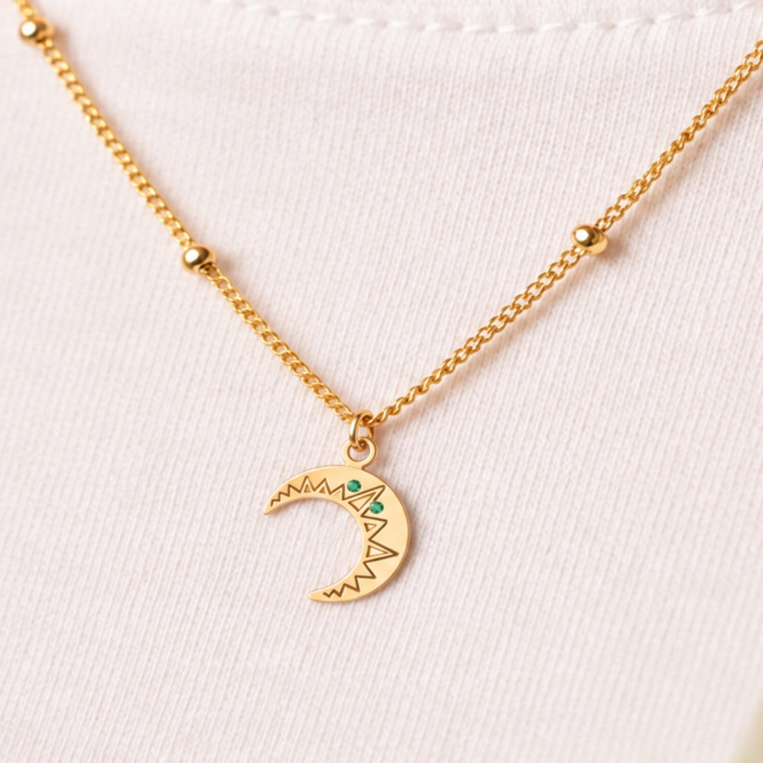 Crescent Moon Charm Necklace